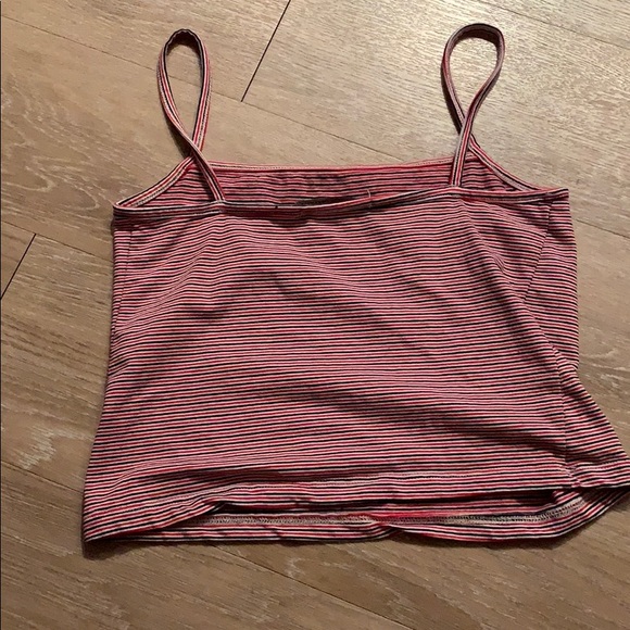 Red and Black Striped Brandy Melville Crop Top - Picture 3 of 4